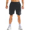 imageBROKIG Mens Zipslim Workout Athletic Shorts 7quot Gym Running Training Sports Bodybuilding Shorts for Men with Zip PocketsBlack