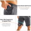 imageBROKIG Mens Zipslim Workout Athletic Shorts 7quot Gym Running Training Sports Bodybuilding Shorts for Men with Zip PocketsDark Grey