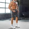 imageBROKIG Mens Zipslim Workout Athletic Shorts 7quot Gym Running Training Sports Bodybuilding Shorts for Men with Zip PocketsDark Grey
