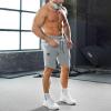 imageBROKIG Mens Zipslim Workout Athletic Shorts 7quot Gym Running Training Sports Bodybuilding Shorts for Men with Zip PocketsLight Grey