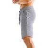imageBROKIG Mens Zipslim Workout Athletic Shorts 7quot Gym Running Training Sports Bodybuilding Shorts for Men with Zip PocketsLight Grey