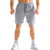 imageBROKIG Mens Zipslim Workout Athletic Shorts 7quot Gym Running Training Sports Bodybuilding Shorts for Men with Zip PocketsLight Grey