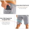 imageBROKIG Mens Zipslim Workout Athletic Shorts 7quot Gym Running Training Sports Bodybuilding Shorts for Men with Zip PocketsLight Grey