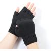 imageBROKIG Unisex Knit Fingerless Gloves Half Finger Stretchy Winter Warmer Mittens