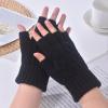 imageBROKIG Unisex Knit Fingerless Gloves Half Finger Stretchy Winter Warmer Mittens