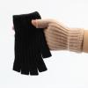 imageBROKIG Unisex Knit Fingerless Gloves Half Finger Stretchy Winter Warmer Mittens