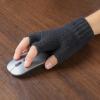 imageBROKIG Unisex Knit Fingerless Gloves Half Finger Stretchy Winter Warmer Mittens
