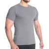 imageBROKIG Mens 49oz Cooling Gym Workout ShirtsBodybuilding Athletic Running Shirt Casual Crew Neck Fitted Short SleeveDark Grey