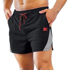 imageBROKIG Mens 4quot Fitted Gym Workout Shorts Breathable Quick Dry Lifting Athletic Running Shorts with Pockets Comfy CasualBlack