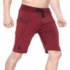 imageBROKIG Mens Sidelock Gym Workout Running Sport Shorts with Zipper PocketsBurgundy