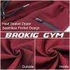 imageBROKIG Mens Sidelock Gym Workout Running Sport Shorts with Zipper PocketsBurgundy