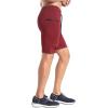 imageBROKIG Mens Sidelock Gym Workout Running Sport Shorts with Zipper PocketsBurgundy