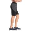 imageBROKIG Mens Sidelock Gym Workout Running Sport Shorts with Zipper PocketsSpliced Grey
