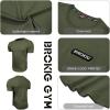 imageBROKIG Mens TDry Bold Gym Workout TShirtCasualFit Training Bodybuilding Short Sleeve Shirts MenArmy Green