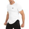 imageBROKIG Mens TDry Bold Gym Workout TShirtCasualFit Training Bodybuilding Short Sleeve Shirts MenWhite