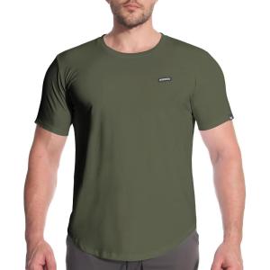 imageBROKIG Mens TDry Bold Gym Workout TShirtCasualFit Training Bodybuilding Short Sleeve Shirts MenArmy Green