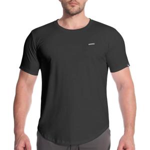 imageBROKIG Mens TDry Bold Gym Workout TShirtCasualFit Training Bodybuilding Short Sleeve Shirts MenBlack