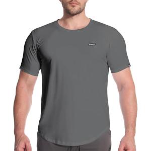 imageBROKIG Mens TDry Bold Gym Workout TShirtCasualFit Training Bodybuilding Short Sleeve Shirts MenDark Grey