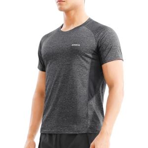 imageBROKIG Mens TDry Lightweight Gym Short Sleeve Shirts Workout Athletic TShirts Men Moisture WickingBlack