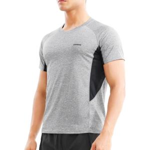 imageBROKIG Mens TDry Lightweight Gym Short Sleeve Shirts Workout Athletic TShirts Men Moisture WickingLight Grey