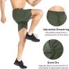 imageBROKIG Mens Inzip Lightweight Gym Workout Shorts5 Inch Fitted Athletic Lifting Bodybuilding Shorts with Zipper PocketsArmy Green