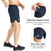imageBROKIG Mens Inzip Lightweight Gym Workout Shorts5 Inch Fitted Athletic Lifting Bodybuilding Shorts with Zipper PocketsNavy Blue