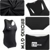 imageBROKIG Mens Irregular Stringer Gym Tank Tops 2 Pack Lightweight YBack Bodybuilding Sleeveless Muscle ShirtsBlackDark Grey