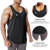 imageBROKIG Mens Irregular Stringer Gym Tank Tops 2 Pack Lightweight YBack Bodybuilding Sleeveless Muscle ShirtsBlackDark Grey