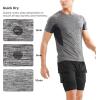 imageBROKIG Mens Lightweight Gym Workout Crew TShirt 2 Pack AthleticFit Comfortable Short Sleeve ShirtsBlackDark Grey