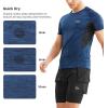 imageBROKIG Mens Lightweight Gym Workout Crew TShirt 2 Pack AthleticFit Comfortable Short Sleeve ShirtsBlackNavy Blue