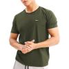 imageBROKIG Mens TDry Gym Workout Crew TShirt AthleticFit Comfortable Short Sleeve Sports Shirts MenArmy Green