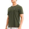 imageBROKIG Mens TDry Gym Workout Crew TShirt AthleticFit Comfortable Short Sleeve Sports Shirts MenArmy Green