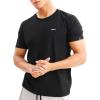 imageBROKIG Mens TDry Gym Workout Crew TShirt AthleticFit Comfortable Short Sleeve Sports Shirts MenBlack