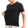 imageBROKIG Mens TDry Gym Workout Crew TShirt AthleticFit Comfortable Short Sleeve Sports Shirts MenBlack