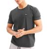 imageBROKIG Mens TDry Gym Workout Crew TShirt AthleticFit Comfortable Short Sleeve Sports Shirts MenDark Grey