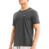 imageBROKIG Mens TDry Gym Workout Crew TShirt AthleticFit Comfortable Short Sleeve Sports Shirts MenDark Grey