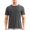 imageBROKIG Mens TDry Gym Workout Crew TShirt AthleticFit Comfortable Short Sleeve Sports Shirts MenDark Grey