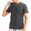 imageBROKIG Mens TDry Gym Workout Crew TShirt AthleticFit Comfortable Short Sleeve Sports Shirts MenDark Grey