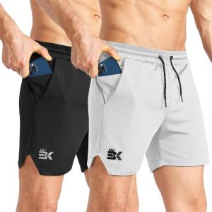 imageBROKIG Mens Inzip Lightweight Gym Workout Shorts5 Inch Fitted Athletic Lifting Bodybuilding Shorts with Zipper PocketsBlacklight Gray