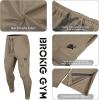 imageBROKIG Mens Cargo Workout Joggers Pants Tapered Gym Athletic Tactical Slim Sweatpants Men with PocketsBeige