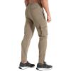 imageBROKIG Mens Cargo Workout Joggers Pants Tapered Gym Athletic Tactical Slim Sweatpants Men with PocketsBeige