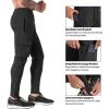 imageBROKIG Mens Cargo Workout Joggers Pants Tapered Gym Athletic Tactical Slim Sweatpants Men with PocketsBlack