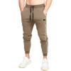 imageBROKIG Mens Slim Fit Workout Joggers Pants Casual Breathable Gym Training Tapered Sweatpants with Zipper PocketsZbeige