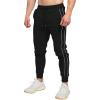 imageBROKIG Mens Slim Fit Workout Joggers Pants Casual Breathable Gym Training Tapered Sweatpants with Zipper PocketsZblack