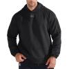 imageBROKIG Mens Armzip Loose Fit Pullover Hoodie Waffle Knit Warm Casual Lounge LongSleeve Hoodies For Running WorkoutBlack