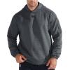 imageBROKIG Mens Armzip Loose Fit Pullover Hoodie Waffle Knit Warm Casual Lounge LongSleeve Hoodies For Running WorkoutDrizzle Gray