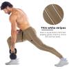 imageBROKIG Mens Stripe Gym Joggers Pants Causal Slim fit Tapered Workout Sweatpants with Zipper PocketBeige