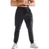 imageBROKIG Mens Stripe Gym Joggers Pants Causal Slim fit Tapered Workout Sweatpants with Zipper PocketBlack