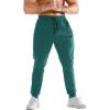 imageBROKIG Mens Stripe Gym Joggers Pants Causal Slim fit Tapered Workout Sweatpants with Zipper PocketDark Green
