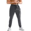 imageBROKIG Mens Stripe Gym Joggers Pants Causal Slim fit Tapered Workout Sweatpants with Zipper PocketDark Grey